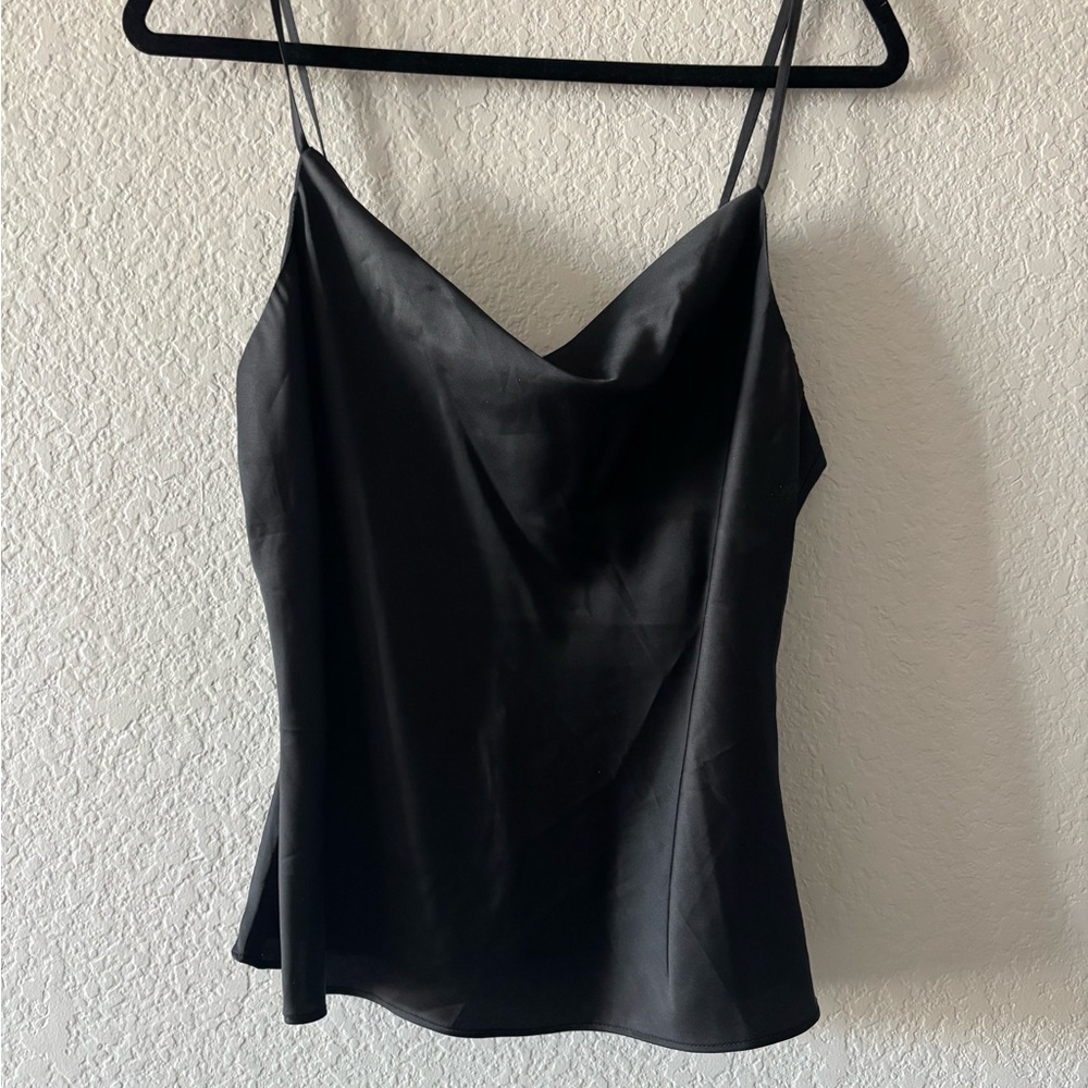 Mi Ami Black Satin Camisole Top